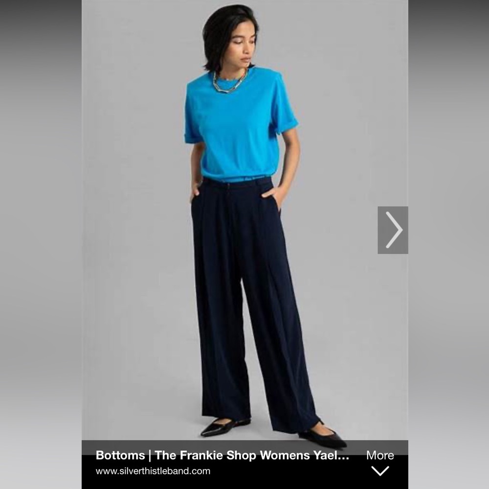 NWT the Frankie Shop Yael pleated pants- Navy size Medium
